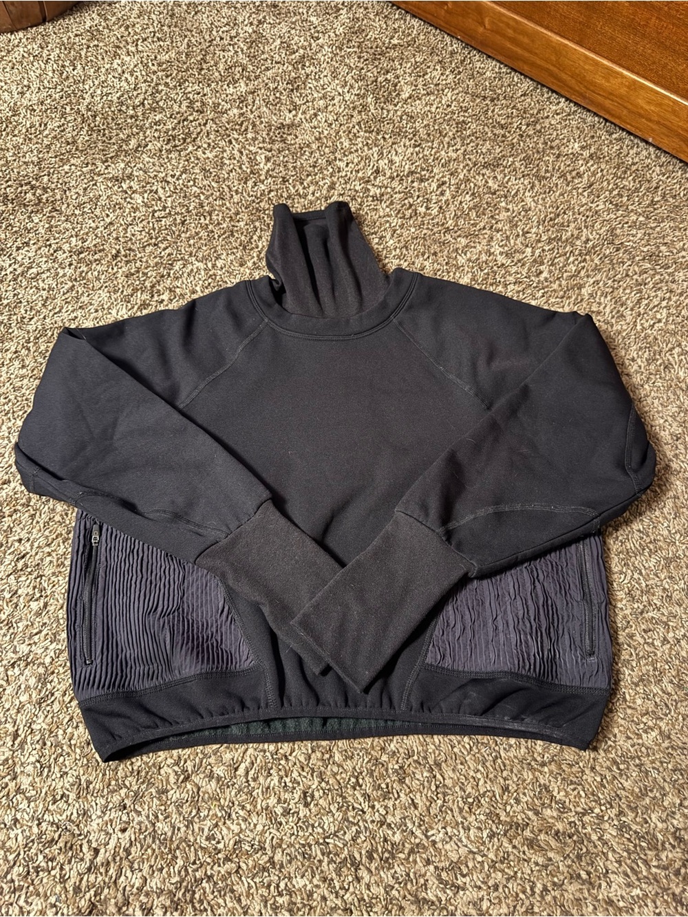 Free People Black Turtleneck Pullover Sweatshirt